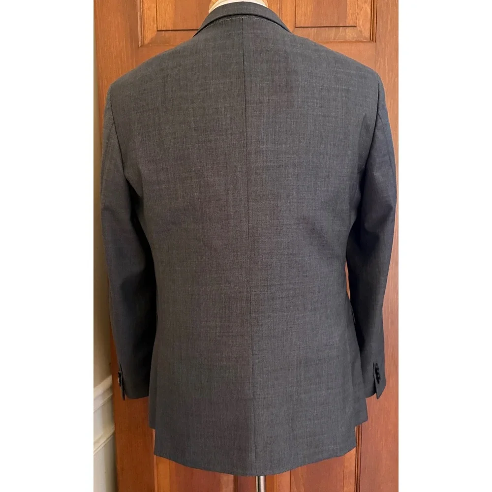 Banana Republic Slim Fit Blazer Mens 42R Gray‎ Marzotto Wool Sport Coat Jacket